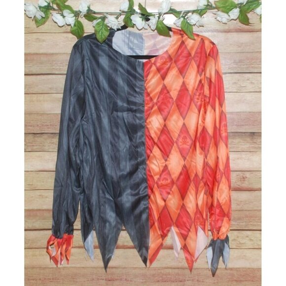 Underwraps Evil Scary Clown Teen One Size Halloween Costume Skull Print - Picture 5 of 15